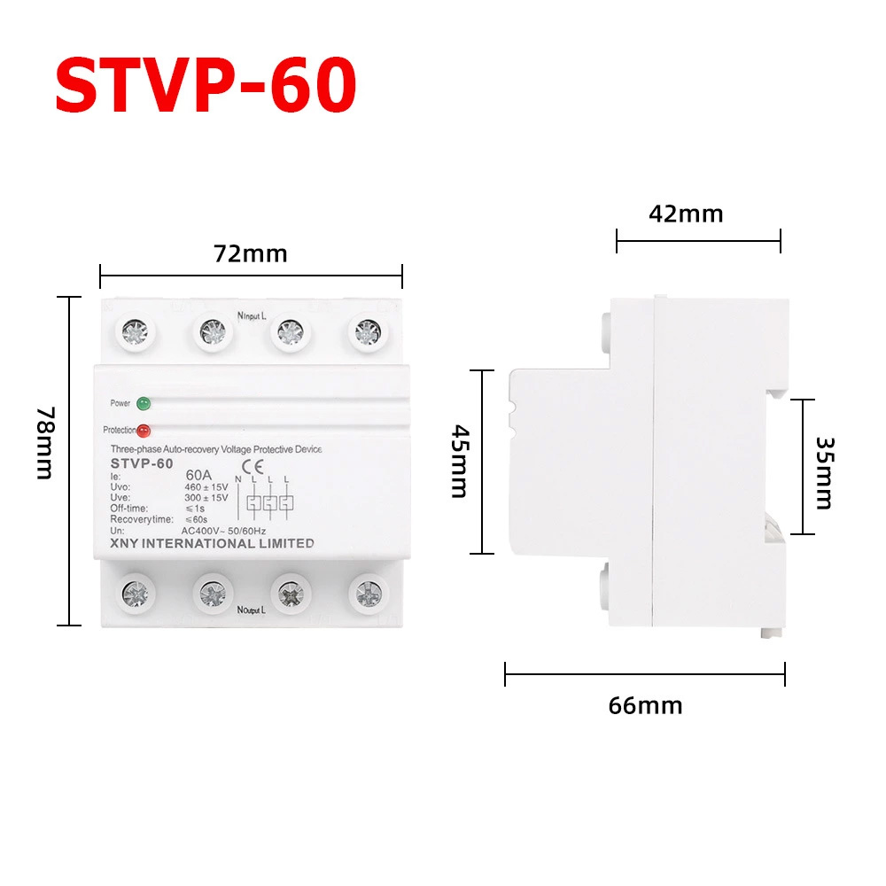 STVP60 3-фазное устройство защиты от автоматического восстановления напряжения